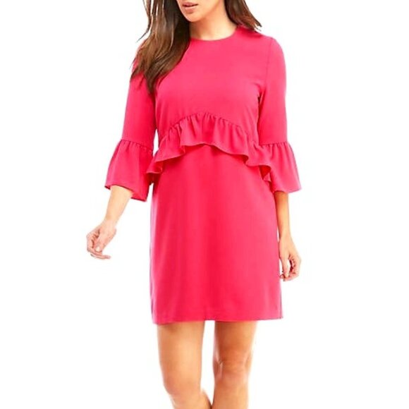 Charles Henry Dresses & Skirts - Charles Henry Ruffle Yoke Shift Dress Size S